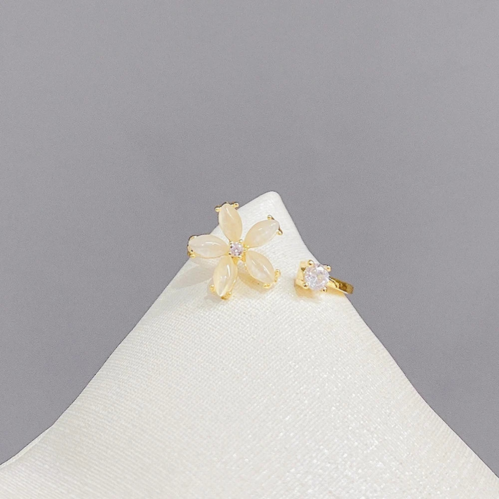 Flower Opal Rings for Women  Stainless Steel Ring  Trend Luxury Wedding Floral Aesthetic Jewelry